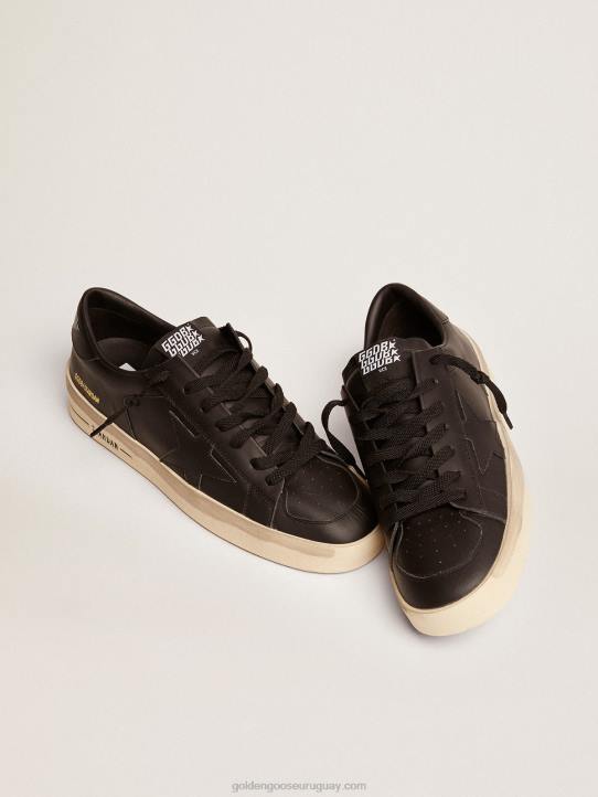 hombres zapatillas stardan de piel total black con acabado vintageGolden Goose 02H6595