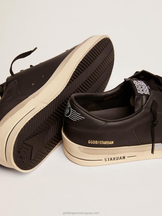 hombres zapatillas stardan de piel total black con acabado vintageGolden Goose 02H6595