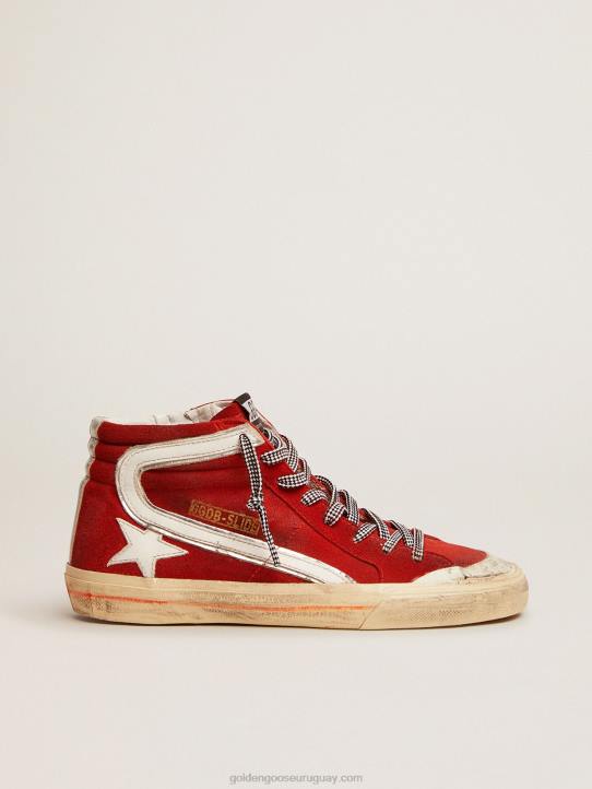 hombres Zapatillas penstar slide de ante rojo con detalles blancosGolden Goose 02H6540