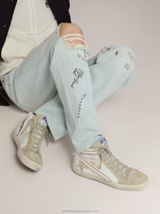 hombres zapatillas deportivas blancas de piel y anteGolden Goose 02H6528