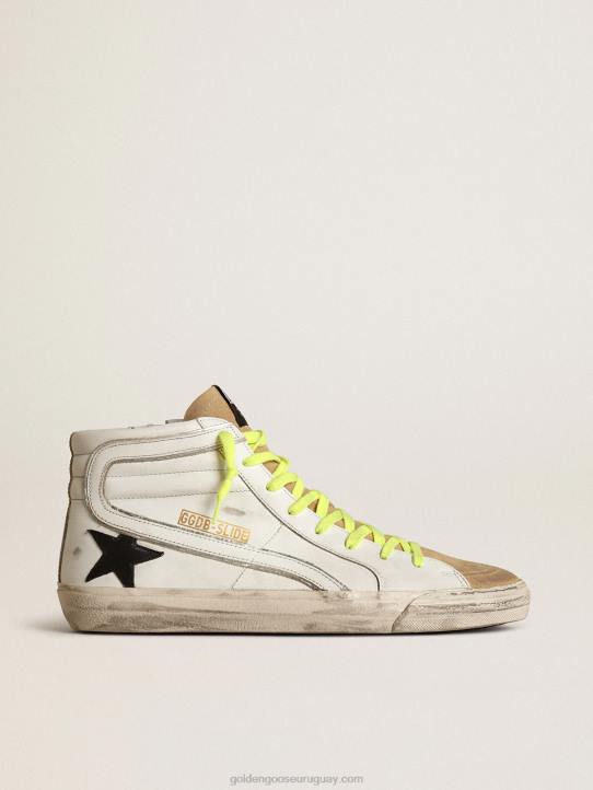 hombres zapatillas deportivas slide de ante y piel con tira vertical de camuflajeGolden Goose 02H6600