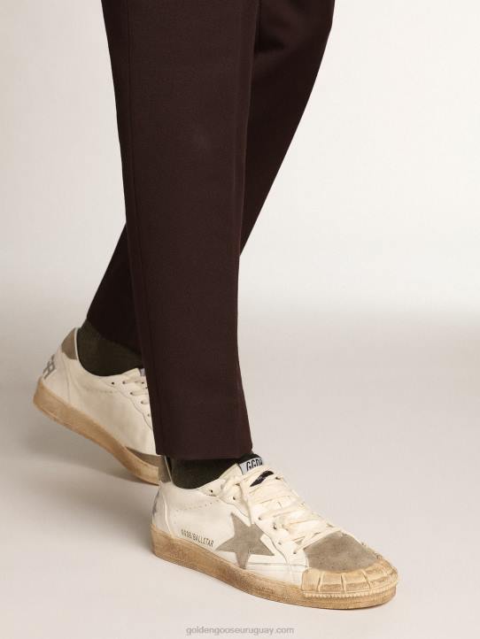 hombres Zapatillas deportivas ball star ltd de napa blanca con estrella de ante gris paloma y refuerzo en el talónGolden Goose 02H6634