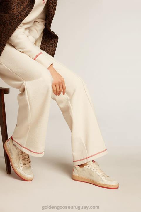 hombres ball star ltd cny en piel de potro blanca con estrella de cueroGolden Goose 02H6619