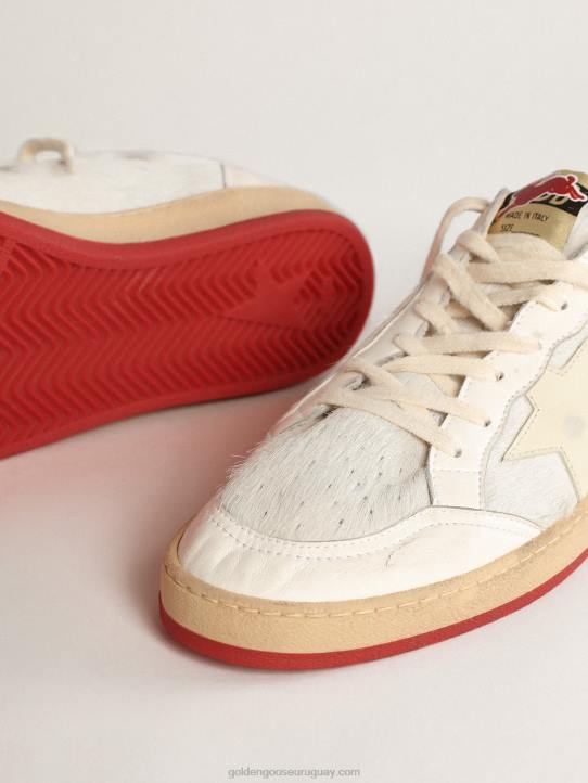 hombres ball star ltd cny en piel de potro blanca con estrella de cueroGolden Goose 02H6619