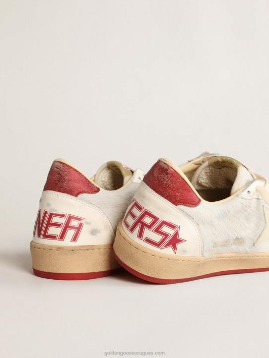 hombres ball star ltd cny en piel de potro blanca con estrella de cueroGolden Goose 02H6619