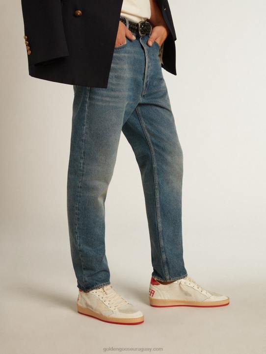 hombres ball star ltd cny en piel de potro blanca con estrella de cueroGolden Goose 02H6619