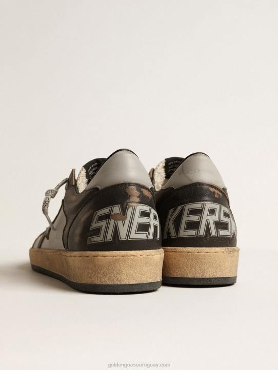 hombres bola estrella en cuero gris y negro con estrella negraGolden Goose 02H6667