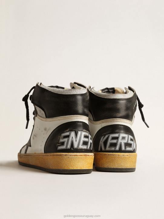 hombres sky-star de napa blanca con estrella de piel negraGolden Goose 02H6616