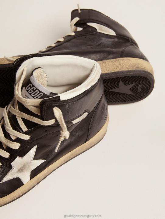 hombres zapatillas sky-star de napa negra con estrella de napa blancaGolden Goose 02H6550