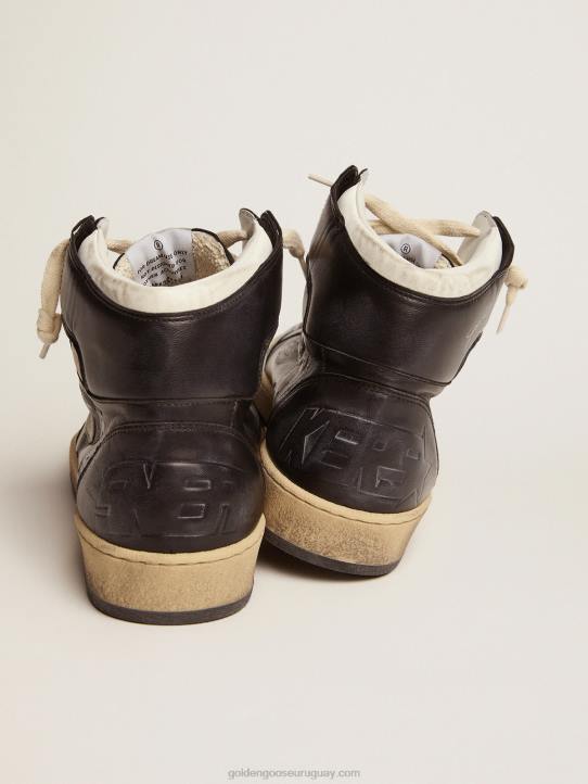 hombres zapatillas sky-star de napa negra con estrella de napa blancaGolden Goose 02H6550