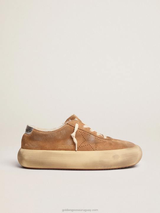 hombres Zapato space-star de ante color tabaco con interior de borregoGolden Goose 02H6514
