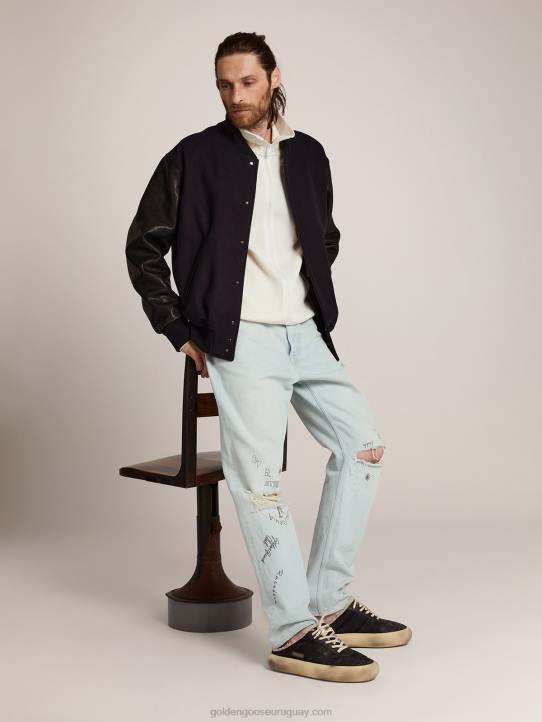 hombres sabot space-star de nailon negro acolchado con forro de borregoGolden Goose 02H6613