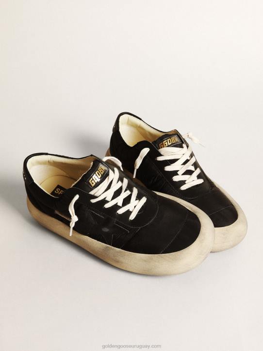 hombres space-star de nailon con estrella de piel negra y refuerzo en el talónGolden Goose 02H6610