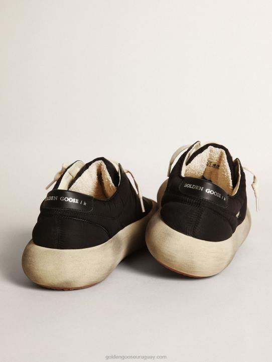 hombres space-star de nailon con estrella de piel negra y refuerzo en el talónGolden Goose 02H6610