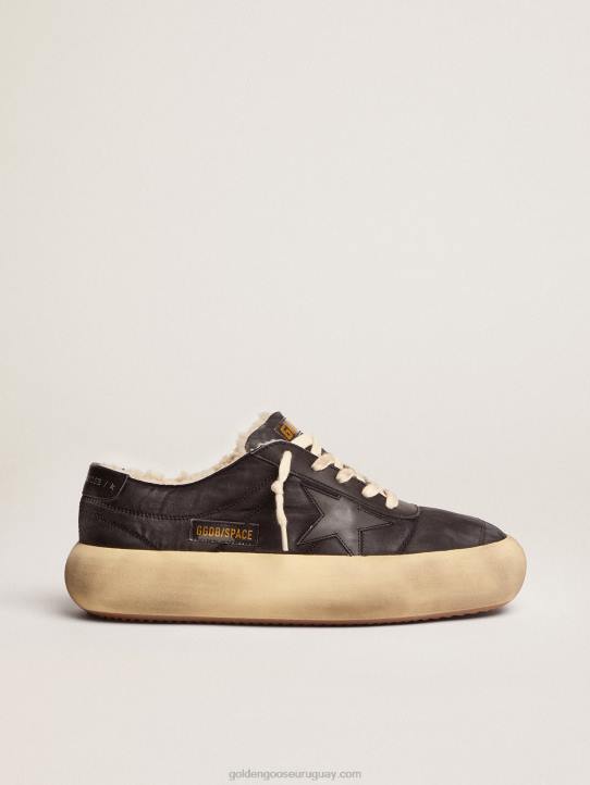hombres zapatos space-star de nailon negro acolchado con forro de borregoGolden Goose 02H6672