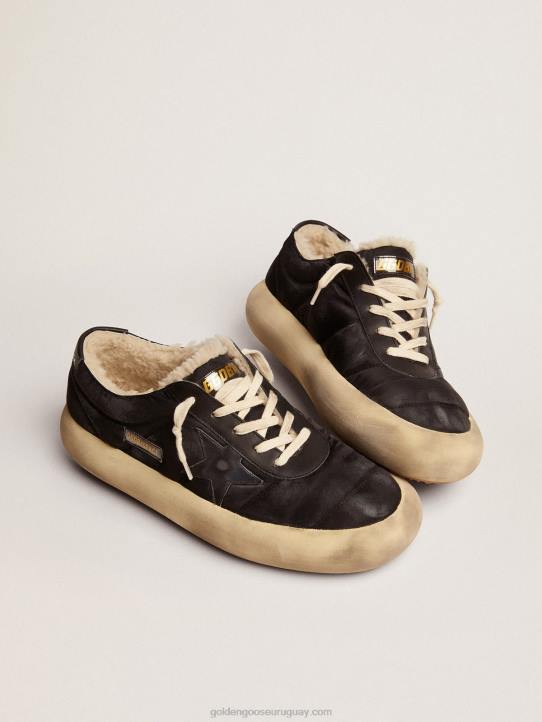hombres zapatos space-star de nailon negro acolchado con forro de borregoGolden Goose 02H6672