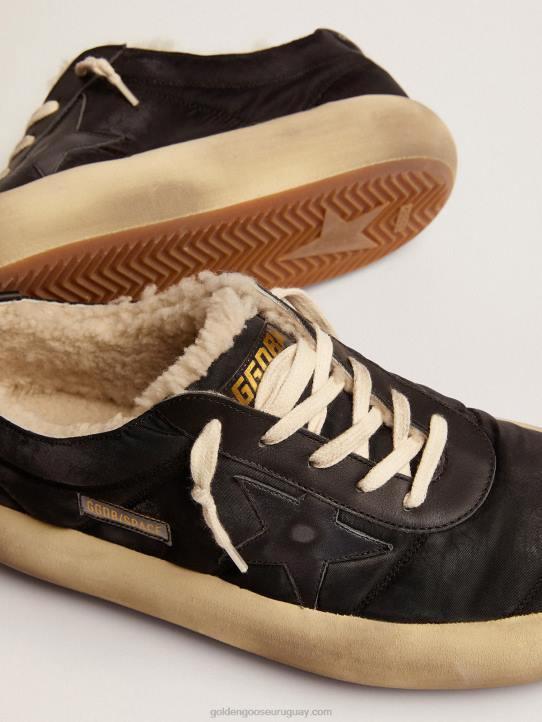 hombres zapatos space-star de nailon negro acolchado con forro de borregoGolden Goose 02H6672