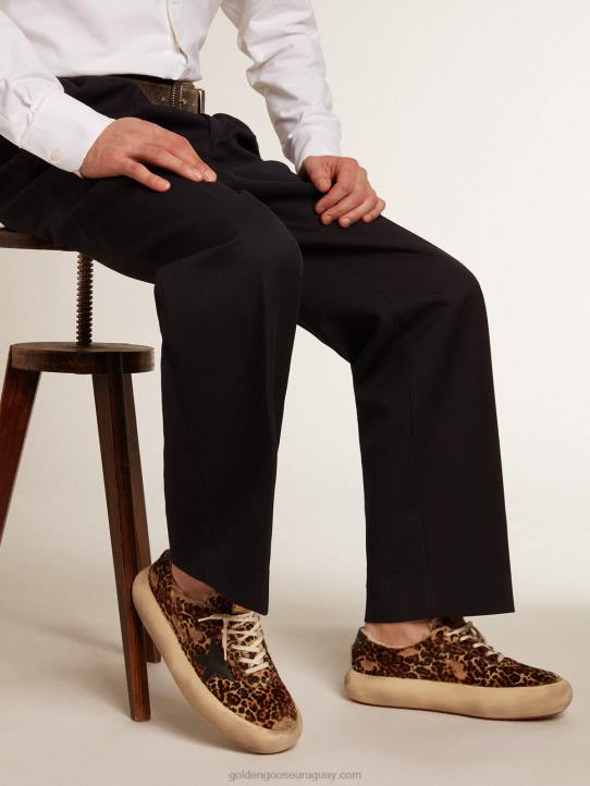 hombres zapatos space-star de piel de potro animal print con forro de borregoGolden Goose 02H6584