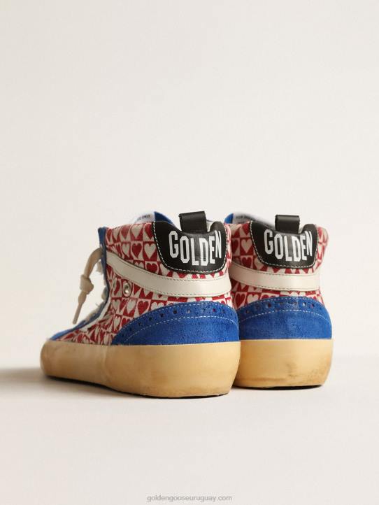 hombres mid star de lona con estampado de corazones y estrella plateadaGolden Goose 02H6688