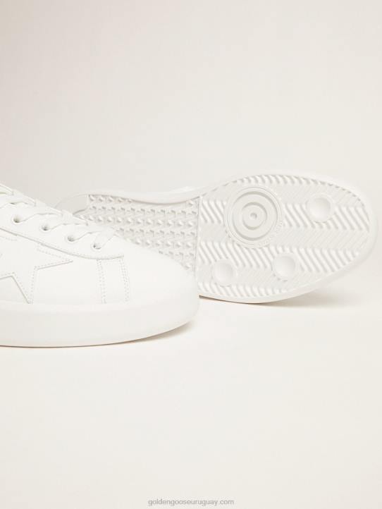 hombres zapatillas deportivas purestar blancas con refuerzo en el talón naranja fluorescenteGolden Goose 02H6553