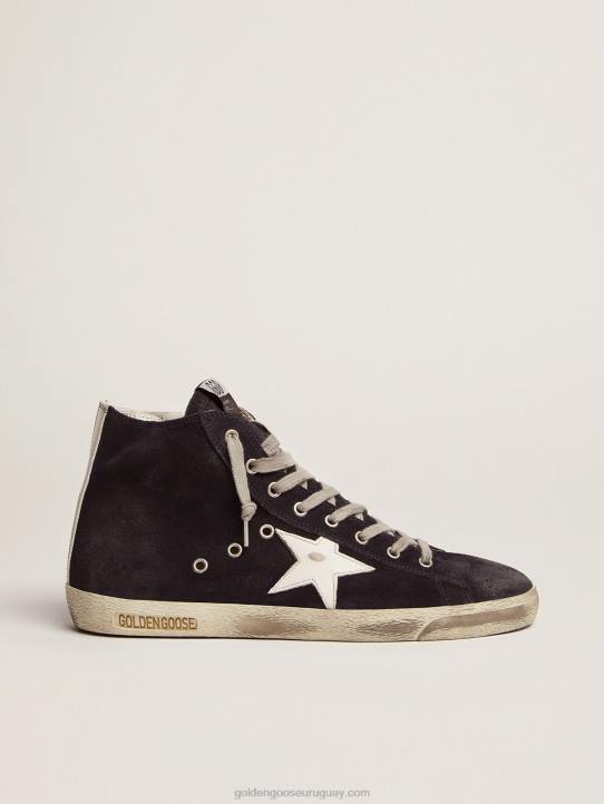 hombres zapatillas francy de piel con estrella de piel y refuerzo en el talónGolden Goose 02H6521