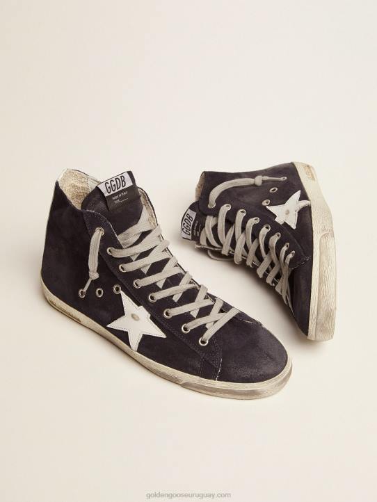 hombres zapatillas francy de piel con estrella de piel y refuerzo en el talónGolden Goose 02H6521
