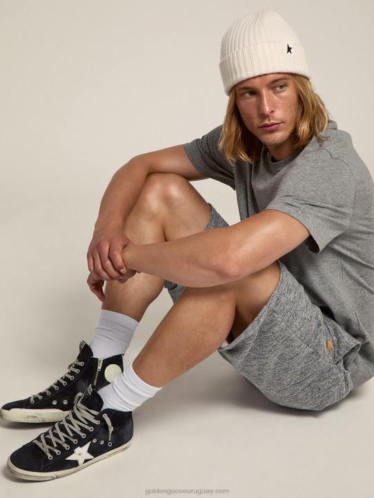 hombres zapatillas francy de piel con estrella de piel y refuerzo en el talónGolden Goose 02H6521