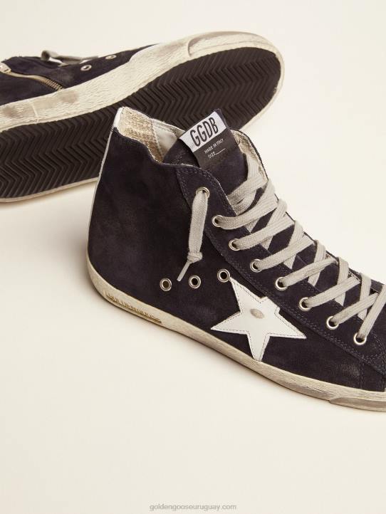 hombres zapatillas francy de piel con estrella de piel y refuerzo en el talónGolden Goose 02H6521