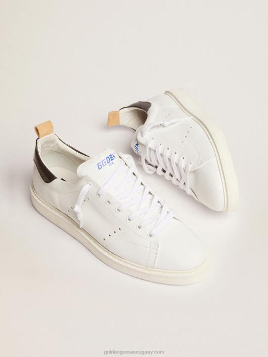hombres zapatillas deportivas starter de naplak blanco con refuerzo de charol gris en el talónGolden Goose 02H6518