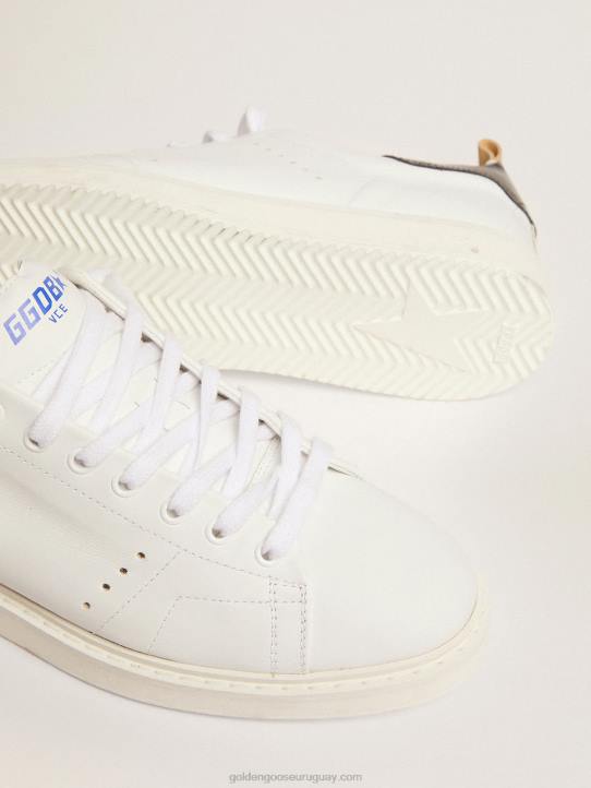 hombres zapatillas deportivas starter de naplak blanco con refuerzo de charol gris en el talónGolden Goose 02H6518