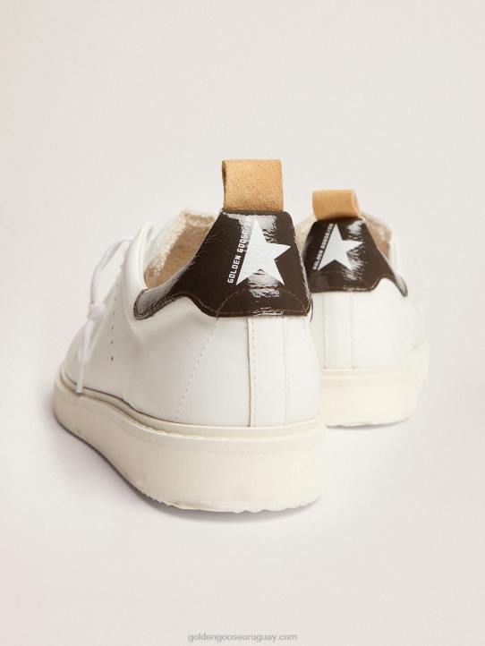 hombres zapatillas deportivas starter de naplak blanco con refuerzo de charol gris en el talónGolden Goose 02H6518