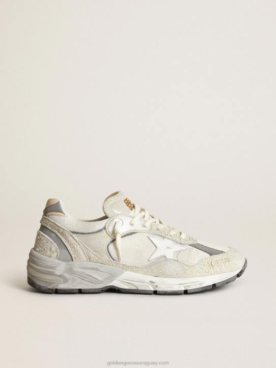hombres Zapatillas deportivas dad-star de ante blanco y gris con estrella de piel blancaGolden Goose 02H6549