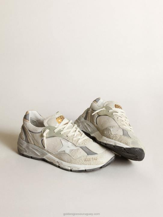 hombres Zapatillas deportivas dad-star de ante blanco y gris con estrella de piel blancaGolden Goose 02H6549