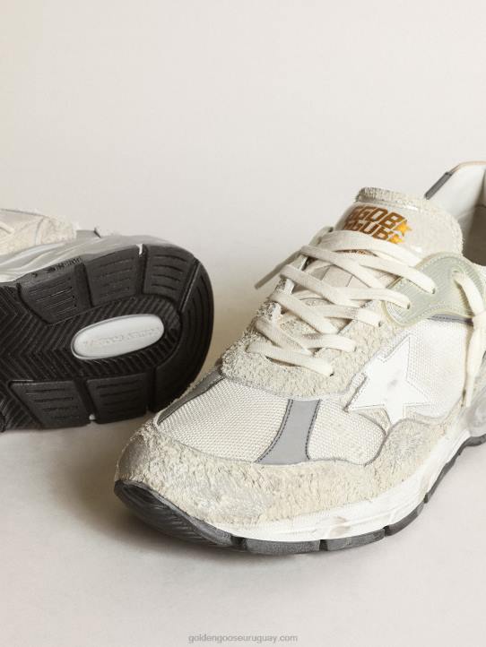 hombres Zapatillas deportivas dad-star de ante blanco y gris con estrella de piel blancaGolden Goose 02H6549