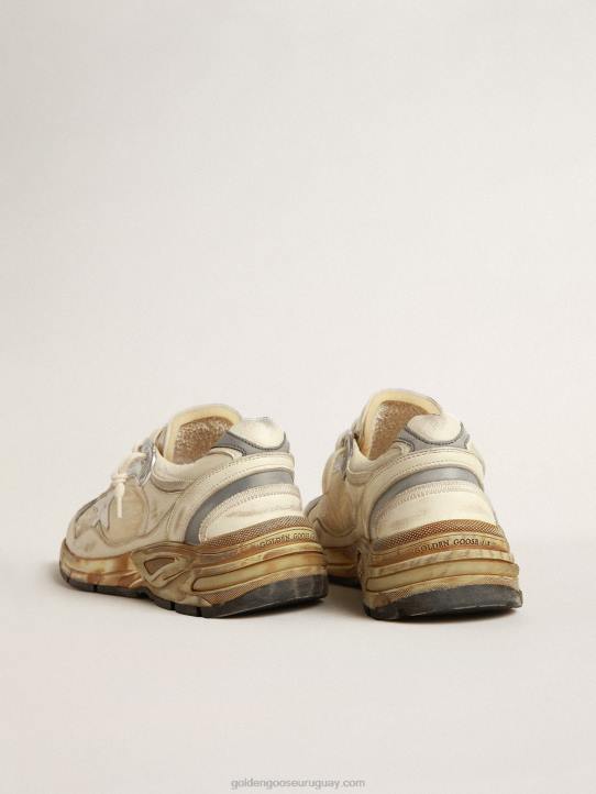hombres dad-star de napa beige y nailon con estrella de piel blancaGolden Goose 02H6663
