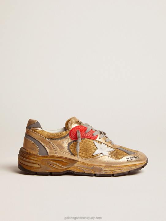 hombres zapatillas dad-star doradas con acabado envejecidoGolden Goose 02H6590