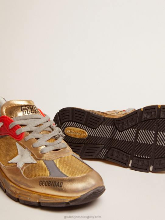 hombres zapatillas dad-star doradas con acabado envejecidoGolden Goose 02H6590
