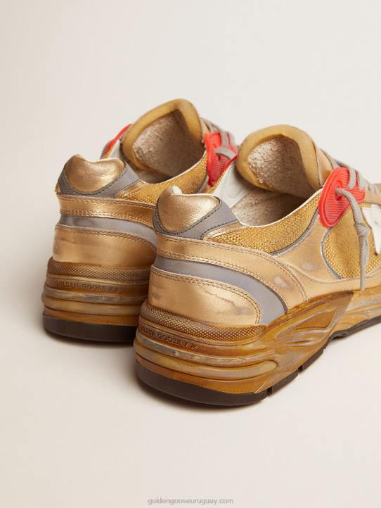 hombres zapatillas dad-star doradas con acabado envejecidoGolden Goose 02H6590