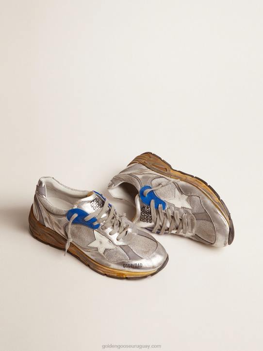 hombres zapatillas dad-star plateadas con acabado envejecidoGolden Goose 02H6587