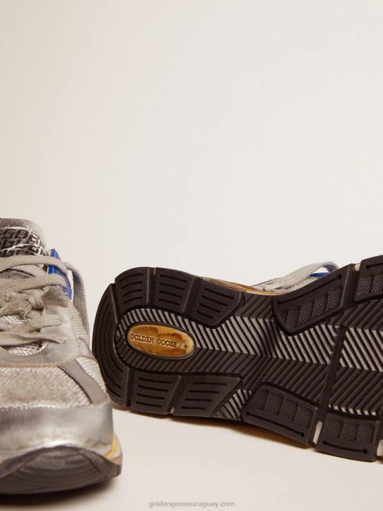 hombres zapatillas dad-star plateadas con acabado envejecidoGolden Goose 02H6587