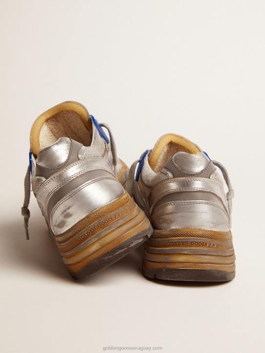 hombres zapatillas dad-star plateadas con acabado envejecidoGolden Goose 02H6587