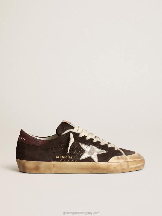 hombres penstar super-star de ante marrón con estrella de platinoGolden Goose 02H6622