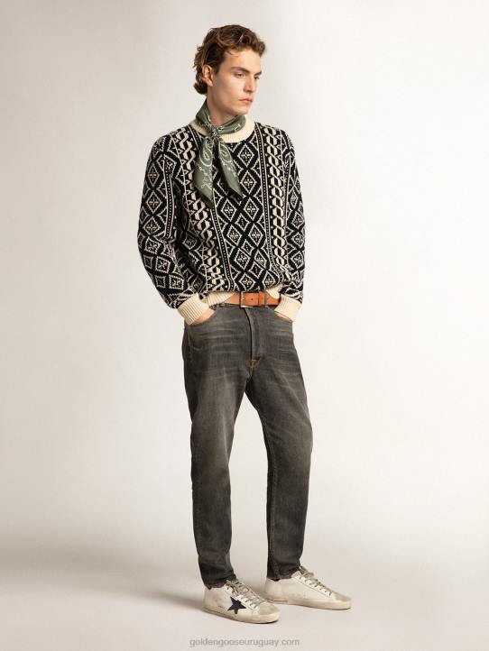 hombres superestrella con estrella de piel metalizada azul y tirador negro en el talónGolden Goose 02H6665
