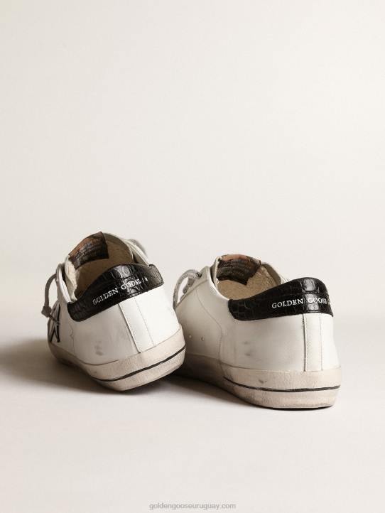 hombres superestrella con estrella de piel metalizada azul y tirador negro en el talónGolden Goose 02H6665