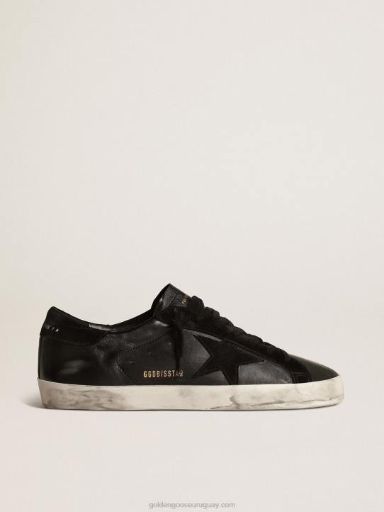 hombres superestrella de napa negra con estrella de ante negro y refuerzo del talónGolden Goose 02H6658