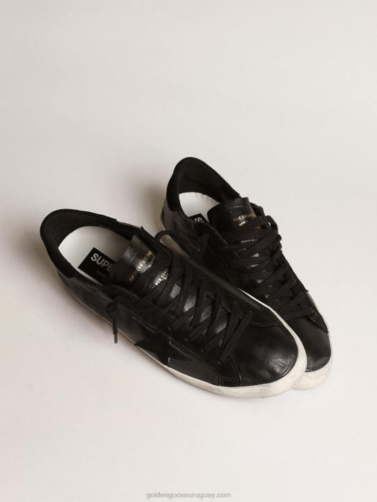 hombres superestrella de napa negra con estrella de ante negro y refuerzo del talónGolden Goose 02H6658