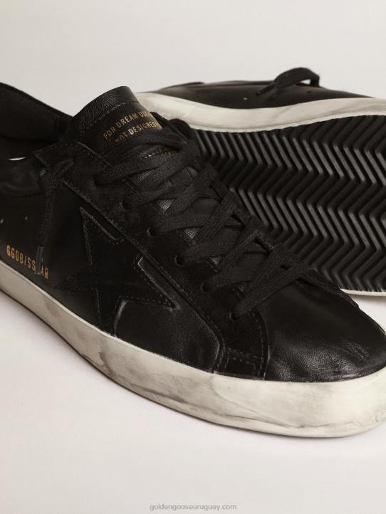 hombres superestrella de napa negra con estrella de ante negro y refuerzo del talónGolden Goose 02H6658