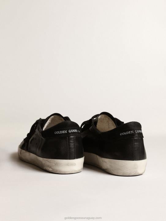 hombres superestrella de napa negra con estrella de ante negro y refuerzo del talónGolden Goose 02H6658