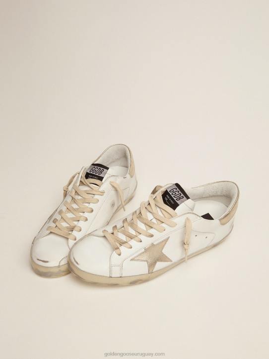 hombres zapatillas deportivas Super-Star con foxing dorado brillante y letras con tachuelas de metalGolden Goose 02H6623