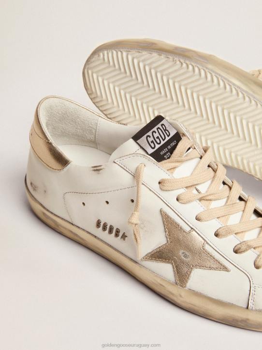 hombres zapatillas deportivas Super-Star con foxing dorado brillante y letras con tachuelas de metalGolden Goose 02H6623